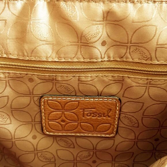 FOSSIL Womens Explorer Messenger Brown Distressed Leather Medium Fold Over Bag - Picture 7 of 8